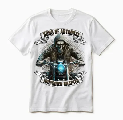 Sons of Arthrosis Ibuprofen Chapter Biker Motorcyclist T-Shirt, Black Unisex T-Shirt - White