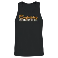 Engineer Is Rarely Civil Funny Civil Engineering Unisex Tank Top - Black – 2