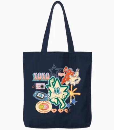Xoxo Cute Item Tote Bags - Navy