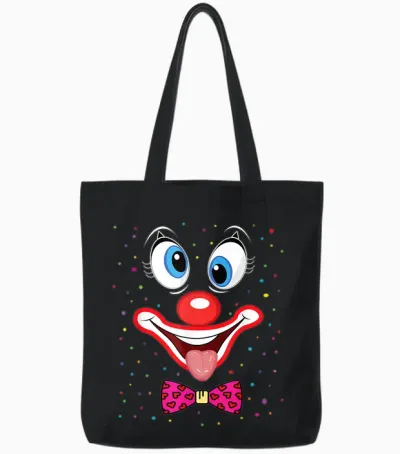 Clown Carnival Costume T-Shirt Carnival Clown Costume Tote Bags - Black