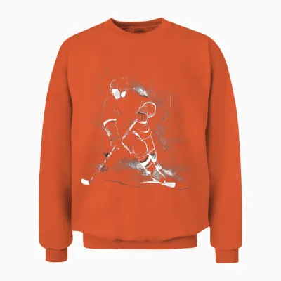 Eishockey Eishockeyspieler Sport Sportler Puck Hockey Pro Unisex Sweatshirt - Orange
