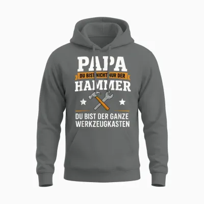 Papa Du Bist Der Hammer Ganze Werkzeugkasten Vatertag Unisex Hoodie - Graphite Heather