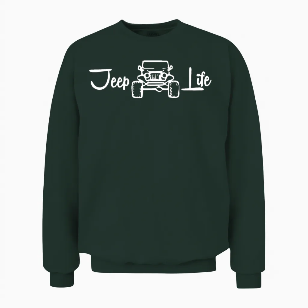 Jeep Life Unisex Sweatshirt in Forest