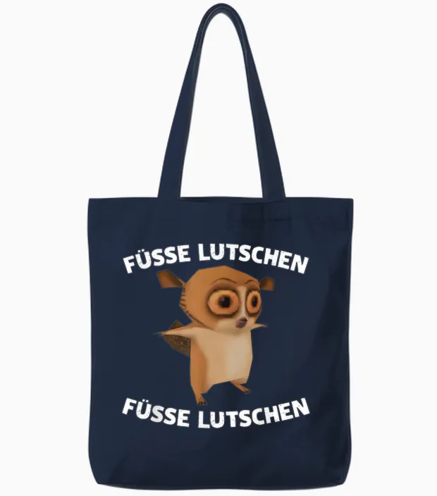 Feet Lutschen - Feet Lutschen X Lemur Meme Funny Tote Bags in Navy