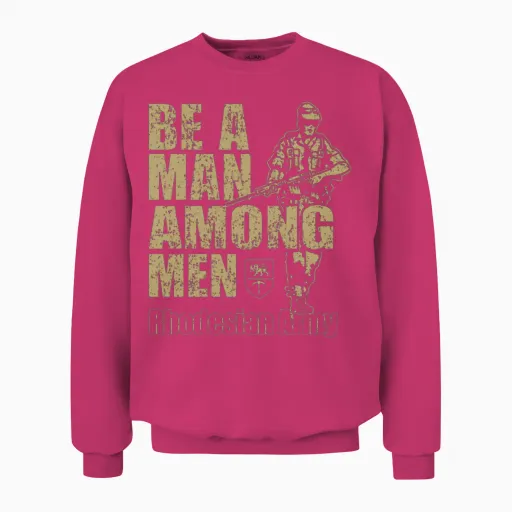 Be a Man Among Men Rhodesian Army Recruitment Unisex Sweatshirt in Heliconia