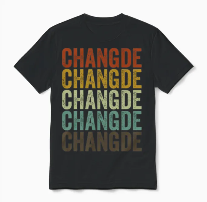Changde China Retro Vintage Unisex T-Shirt - Black