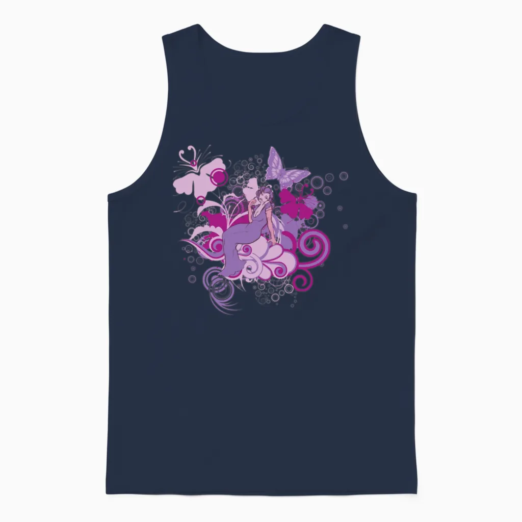 Retro Lady Unisex Tank Top in Navy