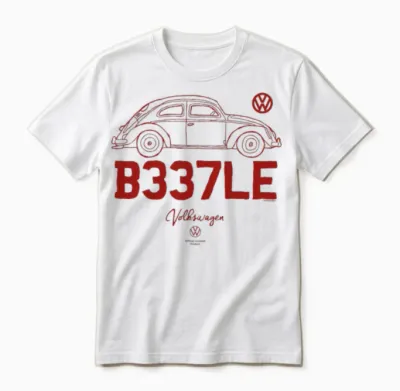 Volkswagen Beetle B337le Car Doodle Long Handle Unisex T-Shirt - White