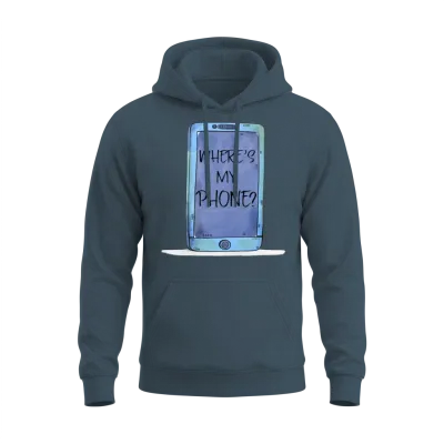 Funny Cell - Where's My Phone - Cellular Mobile Unisex Hoodie - Dark Heather