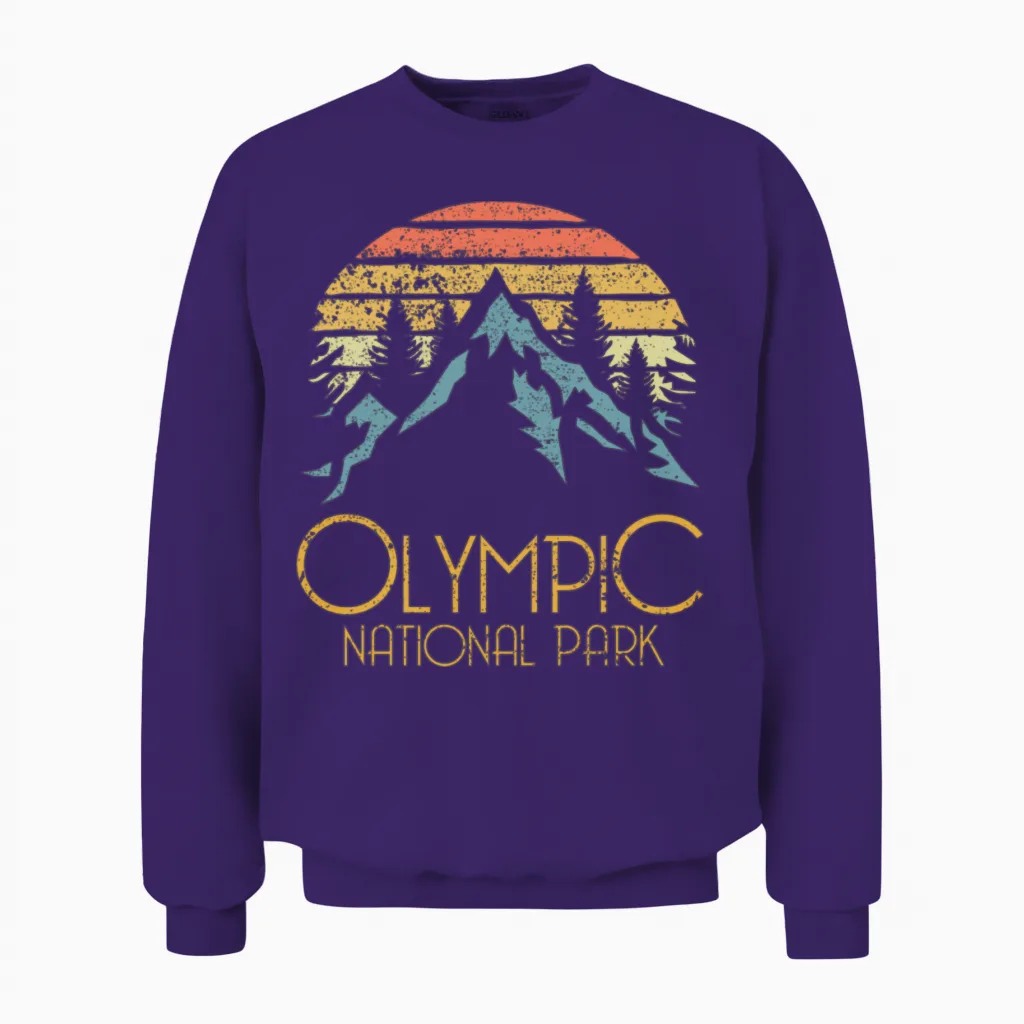 Olympic National Park Washington Mountains Unisex Sweatshirt in Purple