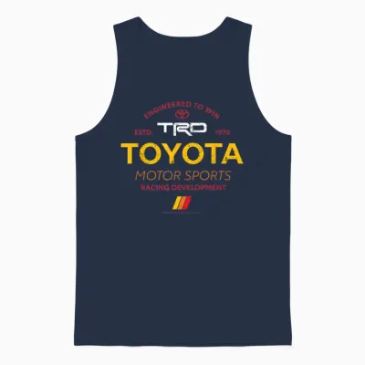Toyota Engineered to Win Motor Sports Racing Distressed Logo Unisex Tank Top - Navy