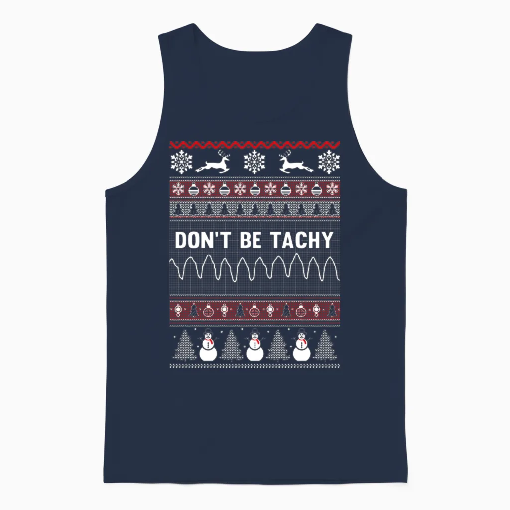 Don't Be Tachy Ugly Unisex Tank Top in Navy