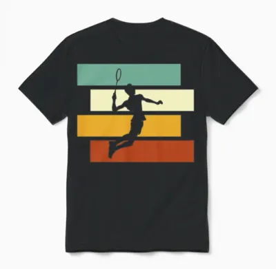 Badminton Retro Unisex T-Shirt - Black
