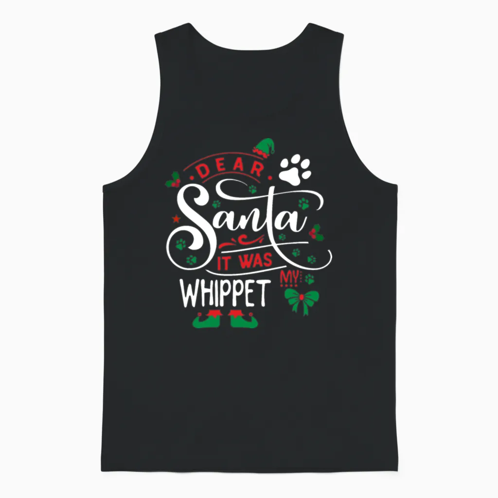 Whippet Dog Christmas Dog Breed Unisex Tank Top in Black