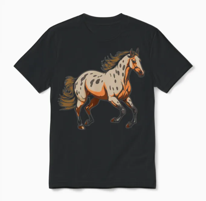 Horse Riding Lovers Gift Unisex T-Shirt in Black