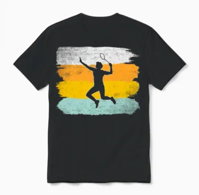 Badminton Retro Unisex T-Shirt - Black