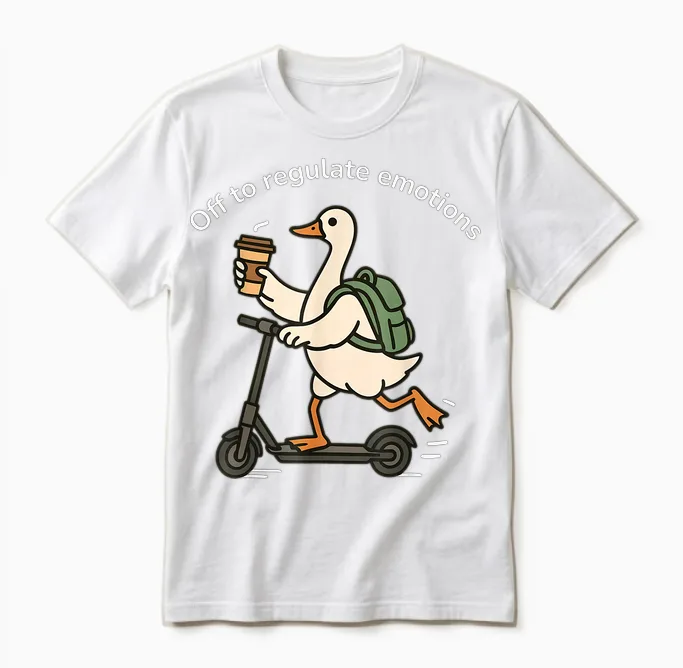 Off to Regulate Emotions Funny Goose Mental Health Counselor Unisex T-Shirt in White
