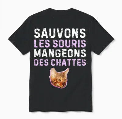Save the Mice Eat Pussies. Funny Gift Kinky Unisex T-Shirt - Black