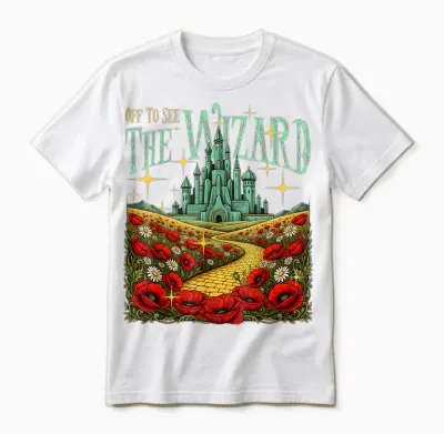 Yellow Brick Road We’re off Wizard Unisex T-Shirt - White