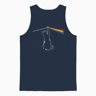 Playing with Light Cat Gift Men Kids Women Funny Cat Unisex Tank Top - Navy