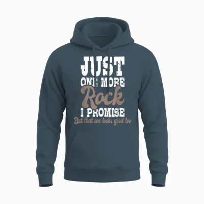 Just One More Rock I Promise - Rock Collector Geode Hunter Unisex Hoodie - Dark Heather