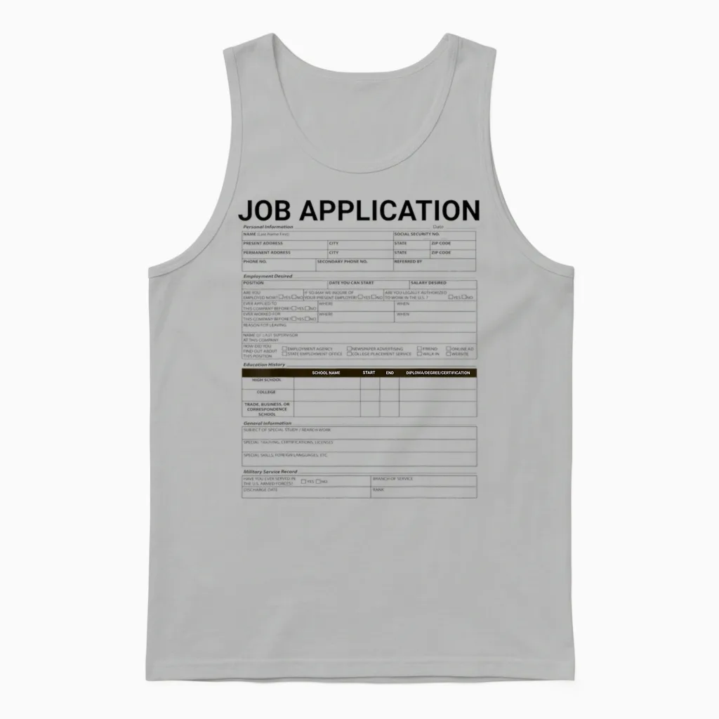 Job Application Costume Halloween Gift Unisex Tank Top in Ash