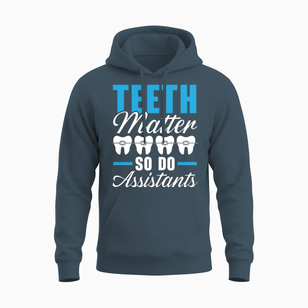Orthodontic Assistant Job Dental Teeth Dentist Unisex Hoodie in Dark Heather
