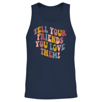 Tell Your Friends That You Love Them Gift Unisex Tank Top - Navy – 2