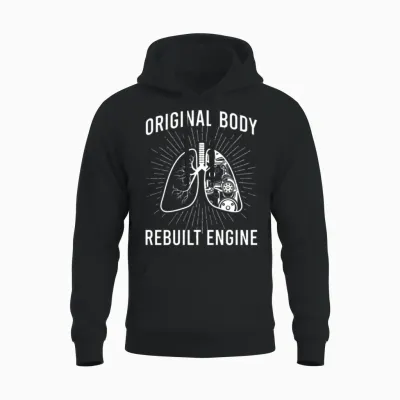 Rebuilt Lung Transplant Survivor Lung Transplant Unisex Hoodie - Black
