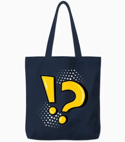 Exclamation Mark Question Mark Tote Bags - Navy