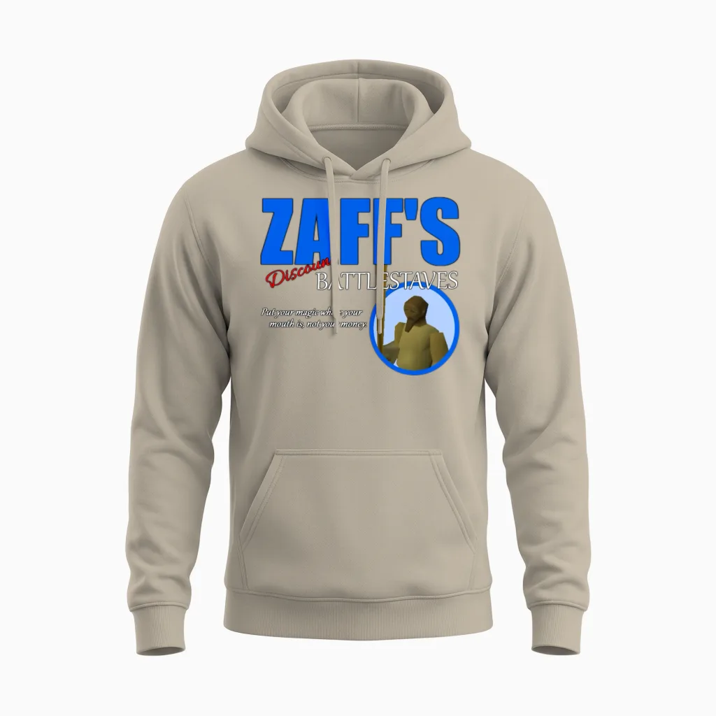 Zaff's Discount Battlestaves Unisex Hoodie in Sand
