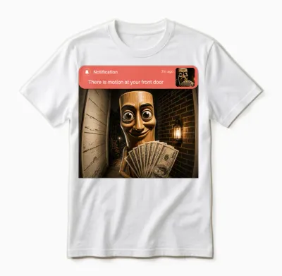 There Is Motion at Your Front Door Tung Tung Tung Sahur Meme Unisex T-Shirt - White