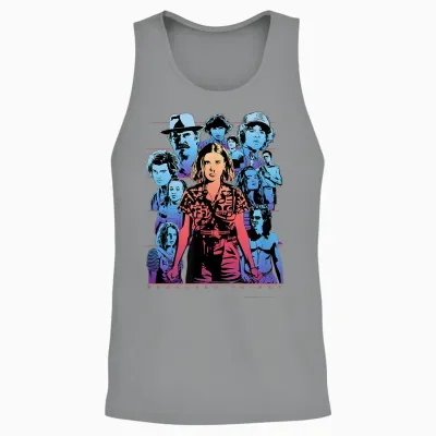 Stranger Things Group Shot Populous Gazing Unisex Tank Top - Sport Grey