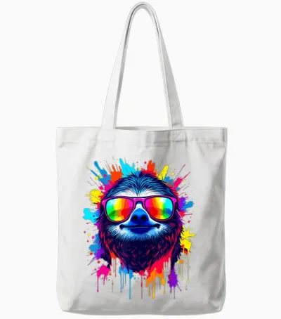 Faultier Bunt & Künstlerisch Pop Art, Faultier Mit Sonnenbrille Tote Bags - White