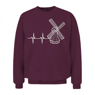 Netherlands Holland Windmill Unisex Sweatshirt - Maroon