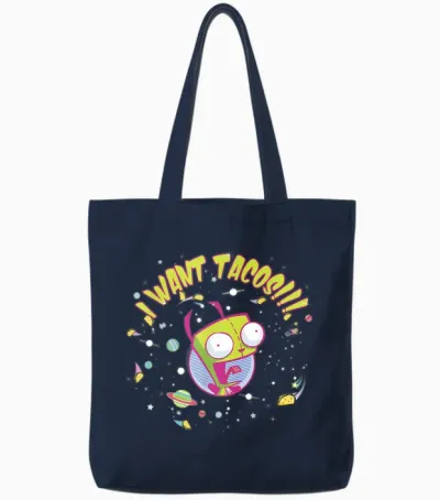 Nickelodeon Invader Zim Gir Wants Tacos Tote Bags - Navy
