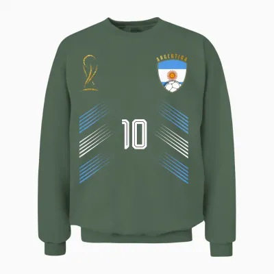 Argentina Flag Argentinian Pride Lovers Retro Unisex Sweatshirt - Military Green
