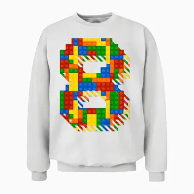 Bausteine 8 Jahre Alte Bausteine 8. Geburtstag Unisex Sweatshirt - White