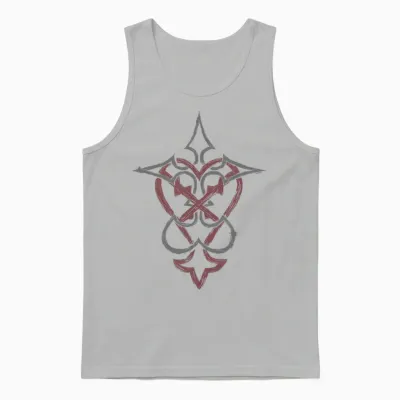 Disney Kingdom Hearts Mixed Crossed Key Dual Tone Logo Unisex Tank Top - Ash