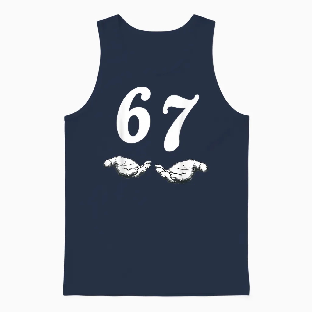 Six Seven 6 7 Meme Memes & Humor Gift Unisex Tank Top in Navy