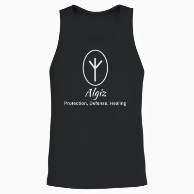 Algiz Rune Shirt Geschenk Wikinger Rune Zum Schutz Unisex Tank Top - Black