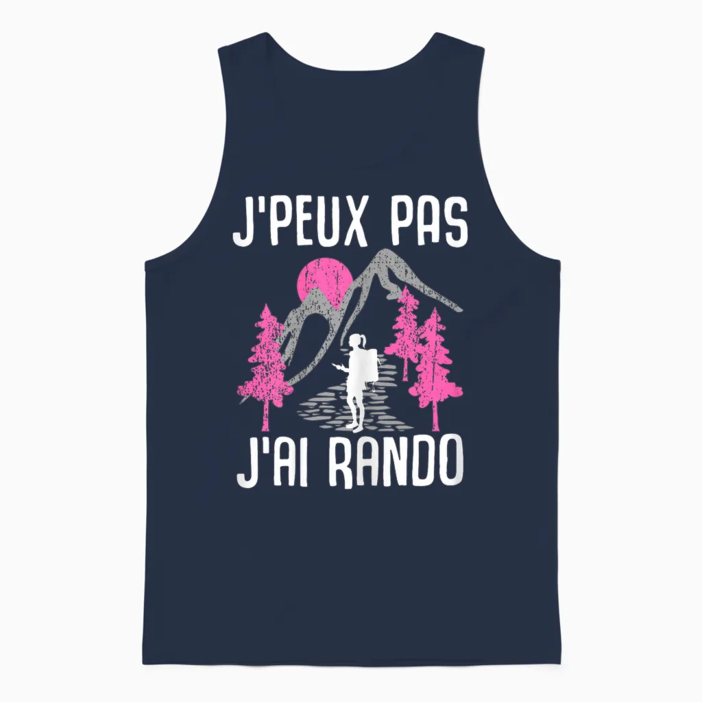 Je Peux Pas Je Ai Rando Gift Rendonée Woman Walker Unisex Tank Top in Navy