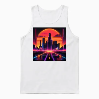 Retro City Sh Unisex Tank Top - White