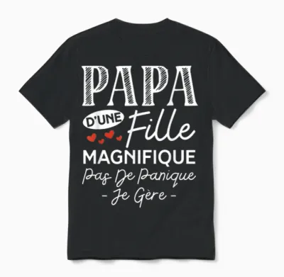 Dad from a Daughter Gorgeous Personalized Gift for Dad T-Shirt, Black, S Unisex T-Shirt - Black