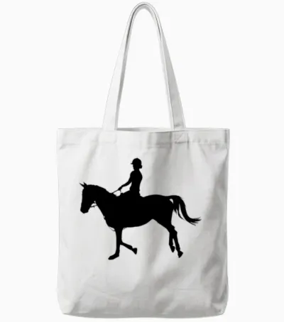 Equestrian, Horse Riding, Horse, Competition Tote Bags - White