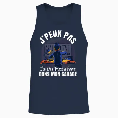 Papa Bricoleur Humour J'peux Pas Cadeau Garage T-Shirt, Black, S Unisex Tank Top - Navy