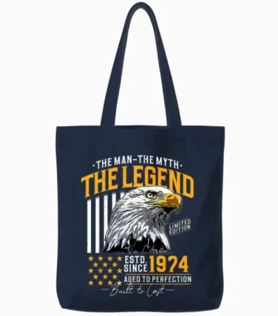 Jahrgang 1974 Mann Mythos Legende Geburtstag Tote Bags - Navy