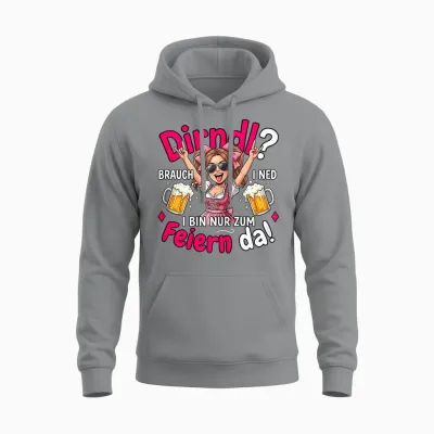 Passend Als Oktoberfest T-Shirt Damen Trachtenshirt Trachten Unisex Hoodie - Sport Grey