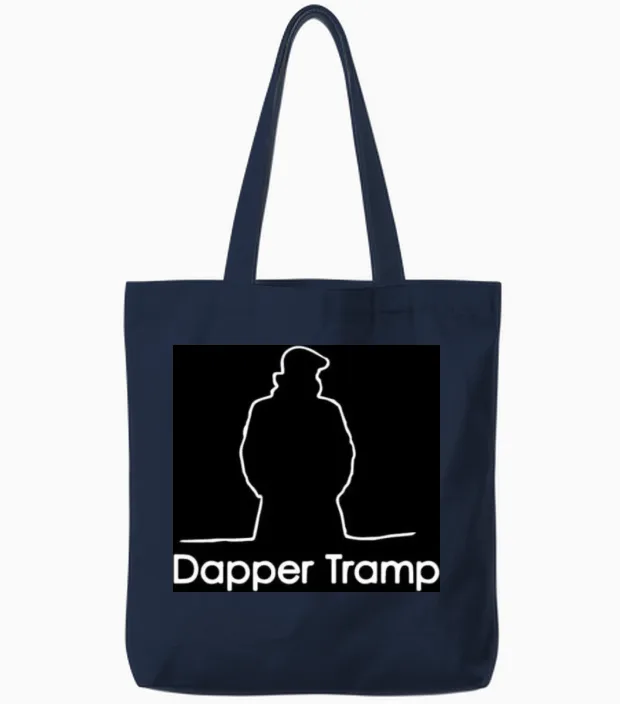 Dapper Tramp Black Logo Print Tote Bags in Navy