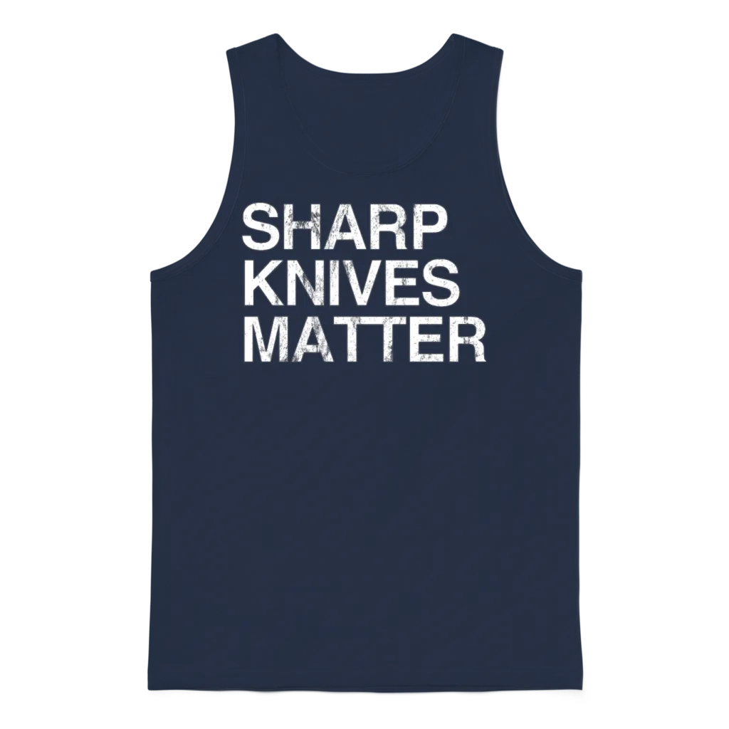 Sharp Lives Matter Funny Cook Knife Unisex Tank Top - Navy